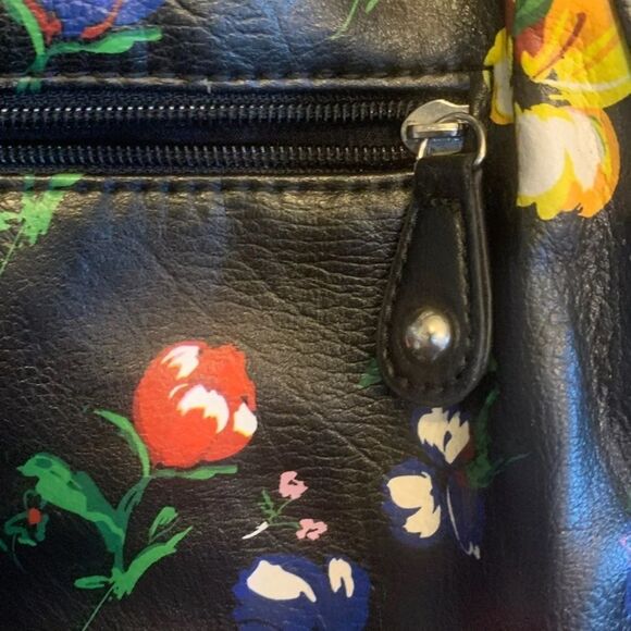 Apt. 9 Women Black Shoulder Bag Floral Print - Picture 2 of 5